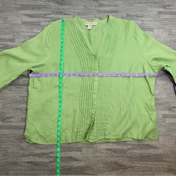 David Brooks Linen Button Front Top Lagenlook - Picture 5 of 11